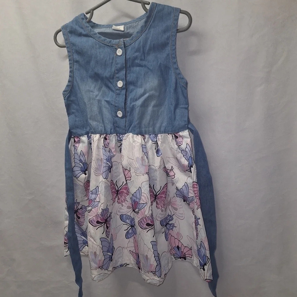 Girls butterfly print dress size 3-4